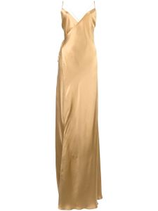 Michelle Mason robe-nuisette longue en satin - Or