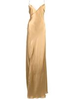 Michelle Mason robe-nuisette longue en satin - Or