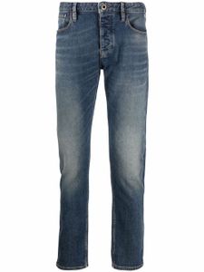 Emporio Armani jean slim à taille basse - Bleu