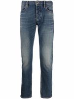 Emporio Armani jean slim à taille basse - Bleu