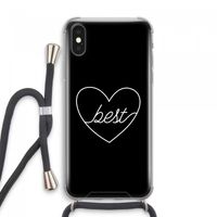 Best heart black: iPhone XS Max Transparant Hoesje met koord