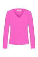 Studio Anneloes Lesley Button Top 09775 T-shirt Lange Mouw 4900 Dark Pink