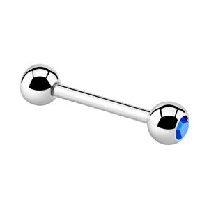 Staafje met kristalsteentje Chirurgisch staal 316L Barbells