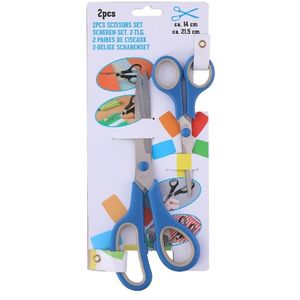 Scharen set RVS blauw 21,5 en 14 cm