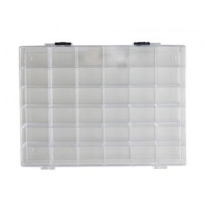 Opberg/sorteer box/dozen met 36 vakken 25 cm