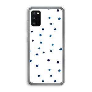Blauwe stippen: Samsung Galaxy A41 Transparant Hoesje