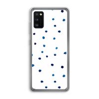 Blauwe stippen: Samsung Galaxy A41 Transparant Hoesje