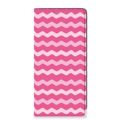 Samsung Galaxy A21s | Hoesje met Magneet | Waves Pink Samsung Galaxy A21s | Hoesje met Magneet | Waves Pink