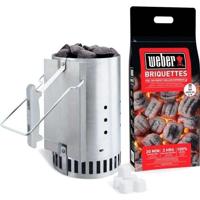 WEBER Rapidfire ontstekingsschoorsteekset - met briketten van 2 kg + 6 brandwerende kubussen