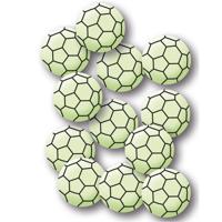 24x stuks Voetbal thema stickers - glow in the dark - voetballen - muur en plafond stickers