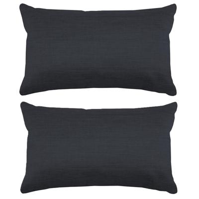 Stof Textile sierkussen Bea - 2x - antraciet - 30 x 50 cm - bank kussens - polyester