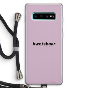 kwetsbaar: Samsung Galaxy S10 Plus Transparant Hoesje met koord