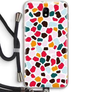 Colored Giraffe: Samsung Galaxy J7 (2017) Transparant Hoesje met koord