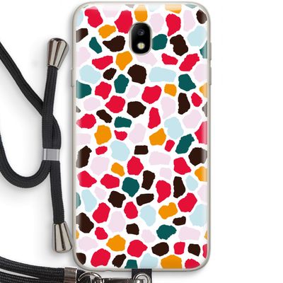 Colored Giraffe: Samsung Galaxy J7 (2017) Transparant Hoesje met koord