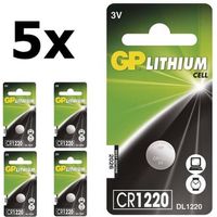 5 Stuks - GP CR1220 3V 40mAh lithium knoopcelbatterij - thumbnail