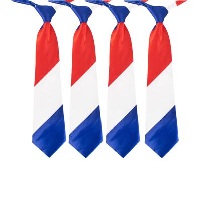Stropdas Holland thema - 4x stuks - Nederlandse vlag - Koningsdag/supporters verkleed accessoires