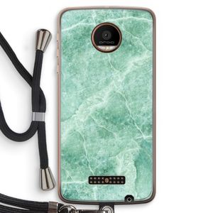 Groen marmer: Motorola Moto Z Force Transparant Hoesje met koord