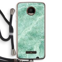 Groen marmer: Motorola Moto Z Force Transparant Hoesje met koord