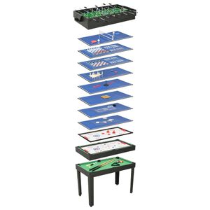 VidaXL Multispeeltafel 15-in-1 121x61x82 cm zwart