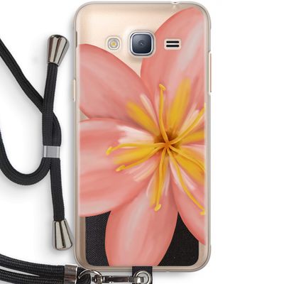 Pink Ellila Flower: Samsung Galaxy J3 (2016) Transparant Hoesje met koord