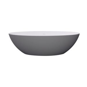 Best Design Vrijstaand Ligbad New Stone Dicolor 180x85x52 cm Solid Surface Grijs / Mat Wit