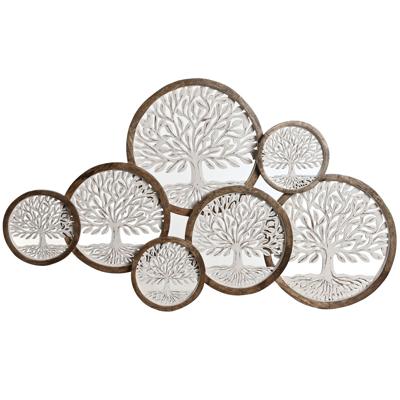 Wanddecoratie Home ESPRIT Wit Bruin Boomstructuur Arabisch 106 x 4 x 63 cm