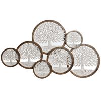 Wanddecoratie Home ESPRIT Wit Bruin Boomstructuur Arabisch 106 x 4 x 63 cm