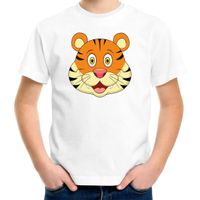 Cartoon tijger t-shirt wit voor jongens en meisjes - Cartoon dieren t-shirts kinderen - thumbnail