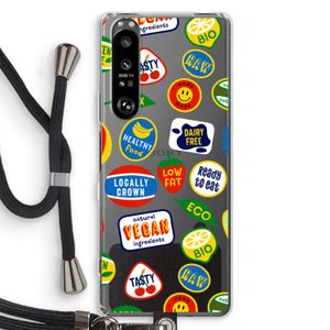 Fruitsticker: Sony Xperia 1 III Transparant Hoesje met koord