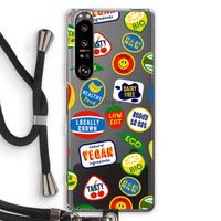 Fruitsticker: Sony Xperia 1 III Transparant Hoesje met koord