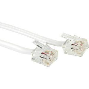 RJ12 platte kabel 6P4C, grijs, 15 m