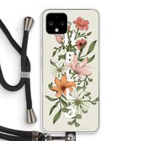Hello bloemen: Pixel 4 Transparant Hoesje met koord