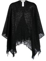 Fabiana Filippi poncho en coton mélangé à franges - Noir - thumbnail