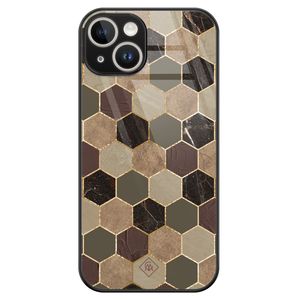 iPhone 13 hardcase - Kubus bruin groen