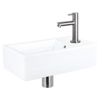 Differnz Force fonteinset keramiek - kraan recht - 40 x 22 x 11.5 cm - mat chroom