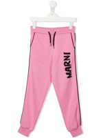 Marni Kids pantalon de jogging à logo imprimé - Rose - thumbnail