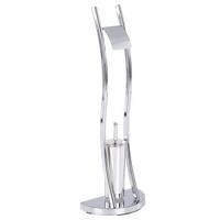 Beliani - SOACHA - Toiletrol en borstelhouder - Zilver - Staal Beliani - SOACHA - Toiletrol en borstelhouder - Zilver - Staal