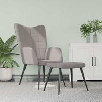 Relaxstoel met voetenbank stof taupe