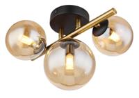 Globo PlafondlampRiha zwart met goud 3-lichts - 56135-3W