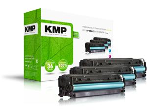 KMP Toner vervangt HP 305A, CE411A, CE412A, CE413A Compatibel Combipack Cyaan, Magenta, Geel 3400 bladzijden H-T196 CMY 1233,0030