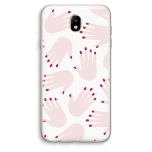 Hands pink: Samsung Galaxy J7 (2017) Transparant Hoesje