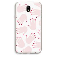 Hands pink: Samsung Galaxy J7 (2017) Transparant Hoesje