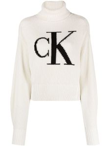 Calvin Klein pull en intarsia à col roulé - Blanc