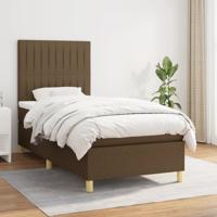 Boxspring met matras stof donkerbruin 90x200 cm