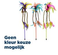 Happy Pet tabby patch kattenhengel met lint en veren assorti