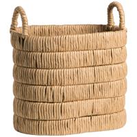 2e Halve Prijs Leen Bakker - Mand Douze Naturel - 38x35x22 Cm - Metaal/Papier - Bruin