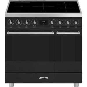 Smeg Symphony C92IMMB2 fornuis Vrijstaand fornuis Electrisch Inductiekookplaat zones Zwart A