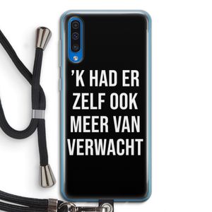 Meer verwacht - Zwart: Samsung Galaxy A50 Transparant Hoesje met koord