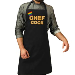 Verjaardag cadeau schort - Chefcock - barbecue/bbq - zwart - Vaderdag