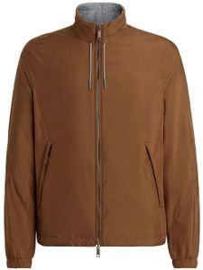 Zegna veste zippée à design réversible - Marron